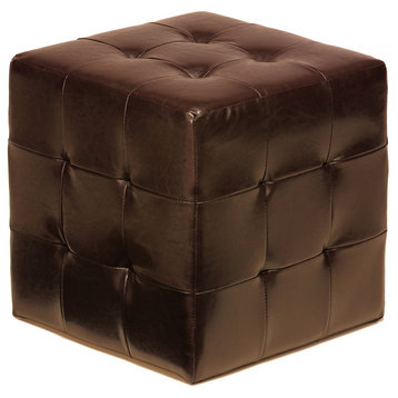 Braque Cube Ottoman, Espresso