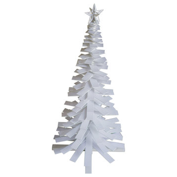 Indoor/Outdoor Modern Spiral Christmas Tree, White