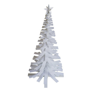 Indoor/Outdoor Modern Spiral Christmas Tree, White