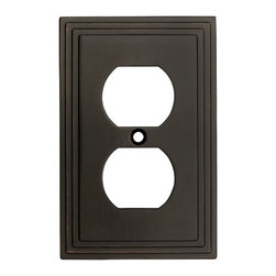Cosmas - Cosmas 25026-ORB Oil Rubbed Bronze Single Duplex Outlet Wall Plate - Switch Plates And Outlet Covers