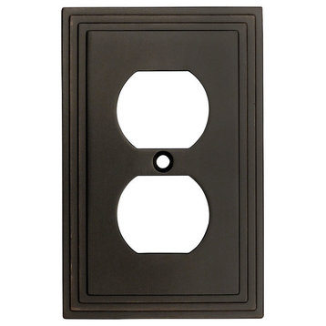 Cosmas 25026-ORB Oil Rubbed Bronze Single Duplex Outlet Wall Plate