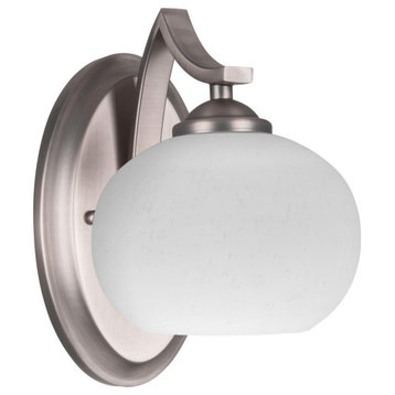 Zilo Wall Sconce Shown, Graphite Finish With 7" White Muslin Glass