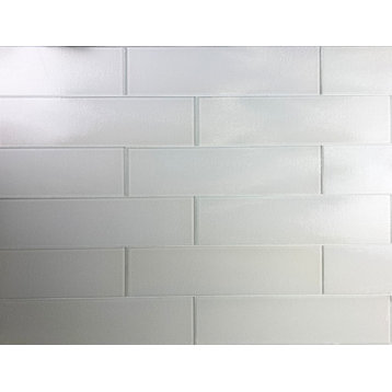 Monroe Large Format 4x16 Textured Glossy Glass Subway Tile in Siberian Husky
