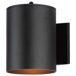 Maxim Lighting - Outpost 1-Light 6"W x 7.25"H OD Wall Sconce With PHC, Black - Classic cylinder up and down lights provide directional light without glare. Available in 3 sizes with both incandescent and LED versions. Available in Architectural Bronze, Aluminum, or Black.