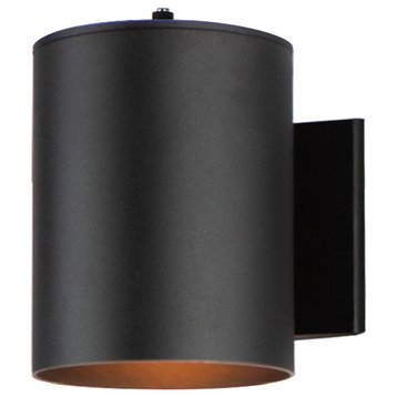 Outpost 1-Light 6"W x 7.25"H OD Wall Sconce With PHC, Black