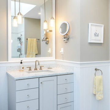 Custom Bathroom Vanity with Marble Countertop – Manchester MA