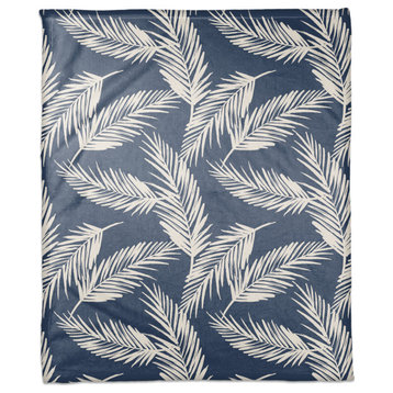 Nature Palm Navy 50x60 Throw Blanket