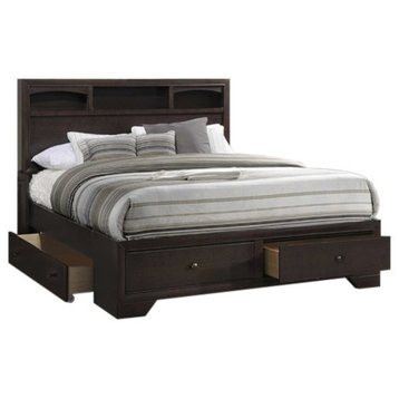 Madison Bed With Storage, Espresso, Eastern King
