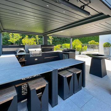 Luxurious outdoor kitchen with stunning bespoke pergola