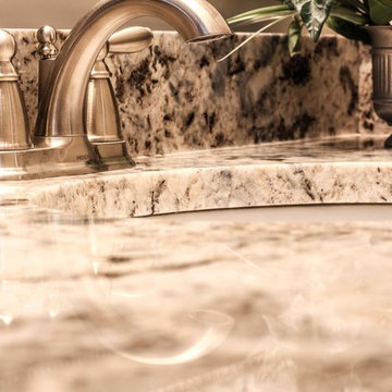 Blue Flower Granite Bathroom Countertops