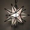 Moravian Star Light, Frosted Glass With Bronze Trim, 10" Diameter, With Mount Ki