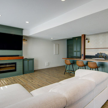 Cozy Basement Remodel with Custom Touches