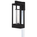 Livex Lighting - Livex Lighting 20996-04 Delancey - 18.88" One Light Outdoor Post Top Lantern - From the Delancey collection comes this handsome oDelancey 18.88" One  Black Clear Glass *UL Approved: YES Energy Star Qualified: n/a ADA Certified: n/a  *Number of Lights: Lamp: 1-*Wattage:60w Medium Base bulb(s) *Bulb Included:No *Bulb Type:Medium Base *Finish Type:Black