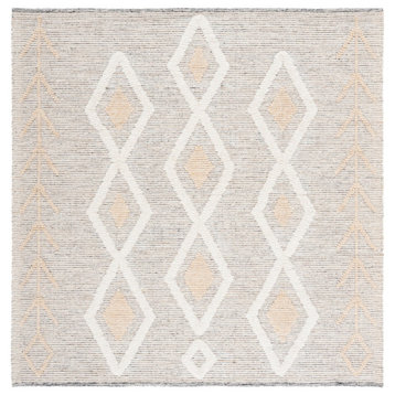 Safavieh Vermont Vrm601D Moroccan Rug, Gold and Ivory, 6'0"x6'0" Square