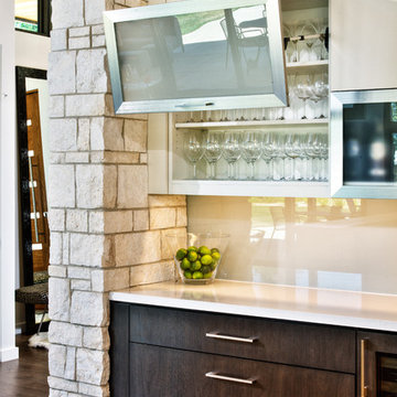 Wall Bifold cabinet with frosted glass.