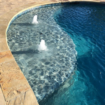Custom swimming pool bench design, unique for every build