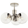 Silvarious 3 Light Chandelier, Polished Nickel, Clear