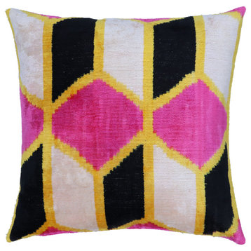 Canvello Handmade Pink Velvet Throw Pillows 16x16 inch