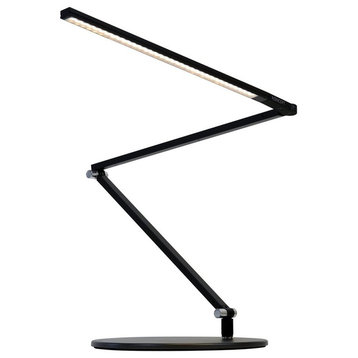 Koncept Z-Bar Slim LED Desk Lamp With Base, Metallic Black