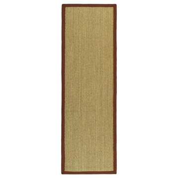 Safavieh Natural Fiber Collection NF115 Rug, Natural/Red, 2'6" X 6'
