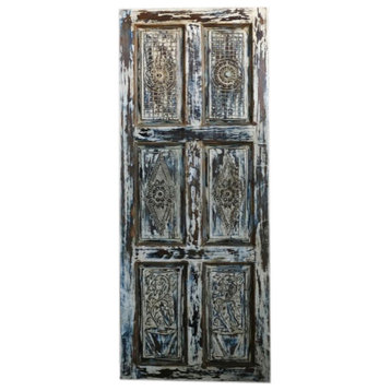 Rustic Barn Door, Nature Inspired Whitewash Barndoor, Farmhouse Barn Doors 80x32