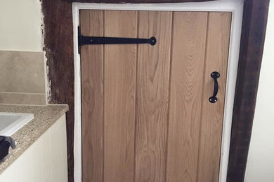 Small oak door made and fitted in a tricky cottage