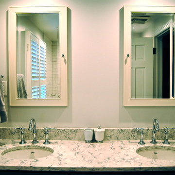 Gray and White Contemporary Bathroom