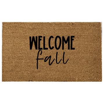 Nickel Designs Welcome Fall Doormat, 18" x 30" inches, Black, Hand-painted