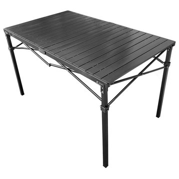 GoTEAM! Portable Heavy Duty Aluminum Roll-Top Table, Camping/Tailgating/Beach I