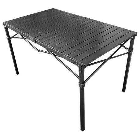 GoTEAM! Portable Heavy Duty Aluminum Roll-Top Table, Camping/Tailgating/Beach I