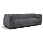 Meridian Furniture - Quinn Chenille Upholstered 3-Piece Modular Sofa, Grey - The Quinn Modular Sofa is a stunning piece crafted in a rich and luxurious grey chenille fabric. Its awe-inspiring design and exceptional quality make it a perfect addition to any space, whether it's a living room, bedroom, or office. The sofa's plush cushioning and sturdy frame provide both comfort and durability, ensuring that it will be a favorite for years to come. Whether you're looking for a statement piece or simply a comfortable seating option, the Quinn sofa is an excellent choice.