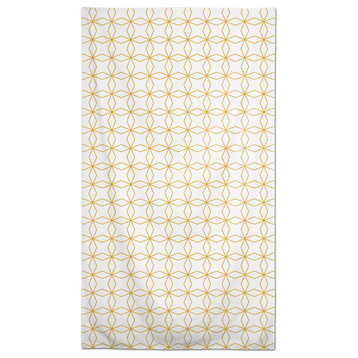 Crossed Line Pattern Yellow 58x102 Tablecloth