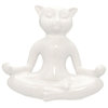 Ceramic 7" Yoga Cat, White