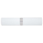 Besa Lighting - Besa Lighting 2WM-272407-LED-CR Darci - 23.875" 10W 2 LED Bath Vanity - This modern wall light offers flexible design potential for a variety of bath/vanity applications. Features open-ended Darci handcrafted glass in Opal. Canopy plate has a simple, contemporary oval shape. Mount horizontal or vertical. Our Opal glass is a soft white cased glass that can suit any classic or modern decor. Opal has a very tranquil glow that is pleasing in appearance. The smooth satin finish on the clear outer layer is a result of an extensive etching process. This blown glass is handcrafted by a skilled artisan, utilizing century-old techniques passed down from generation to generation. The vanity fixture is equipped with plated steel square lamp holders mounted to linear rectangular tubing, and a low profile oval canopy cover. These stylish and functional luminaries are offered in a beautiful Chrome finish.  Mounting Direction: Horizontal/Vertical  Shade Included: TRUE  Dimable: TRUE  Color Temperature:   Lumens: 450  CRI: +  Rated Life: 25000 HoursDarci 23.875" 10W 2 LED Bath Vanity Chrome Opal Matte GlassUL: Suitable for damp locations, *Energy Star Qualified: n/a  *ADA Certified: n/a  *Number of Lights: Lamp: 2-*Wattage:5w LED bulb(s) *Bulb Included:Yes *Bulb Type:LED *Finish Type:Chrome