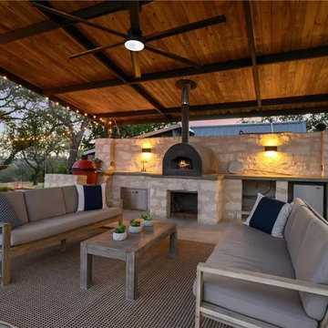 Single Slope Cabana with Outdoor Kitchen