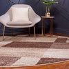 Contemporary Harvest 9'x12' Rectangle Brown Squared Area Rug