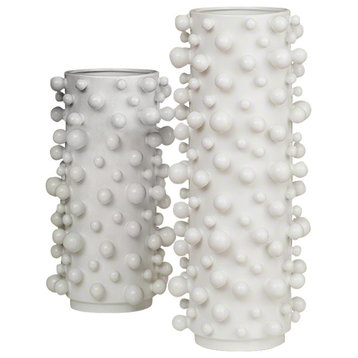 2-Piece Industrial White Molecule Vase Set