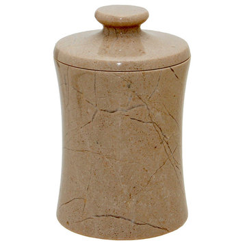 Vinca Collection Verona Beige Marble 3" x 5" Cannister
