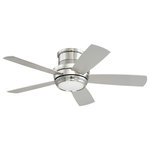 Craftmade - 44" Tempo Hugger, Brushed Polished Nickel With Brushed Nickel/Maple Blades - The Tempo 44" hugger fan is designed for smaller rooms and shorter ceilings. The sleek profile incorporates a 3-speed, reversible motor and dimmable LED down lighting with optional lens cover to enhance the form and function.