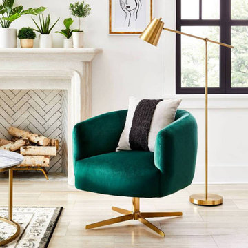 Modern Living Room with Green Furniture Collection