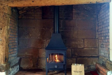Clearview Vision wood burning stove in inglenook
