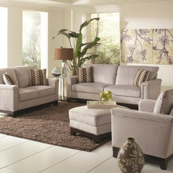 Coaster 4 Pieces Mason Grey Blue Sofa Set - Living Room Furniture Sets