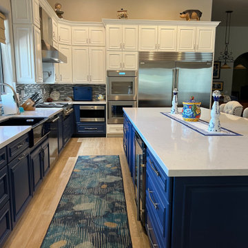 Kitchen Remodel Featuring Sapphire Blue Cabinetry