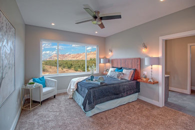 Example of a cottage bedroom design in Other