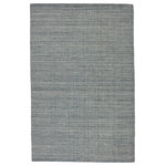 Jaipur Living - Jaipur Living Danan Handmade Indoor/ Outdoor Solid Blue Rug, 5'x8' - The low-profile and performance-driven Brevin collection offers a casual yet sophisticated look to any contemporary home. The hand-loomed Danan design features a durable polyester weave, perfect for heavily trafficked and livable spaces. This heathered soft blue and ivory rug grounds rooms with a light, serene palette.