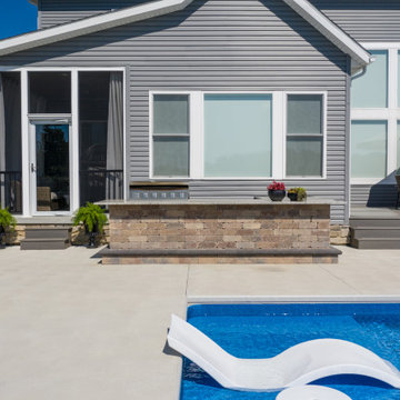Wadsworth Pool Structure, Fireplace and Outdoor Kitchen