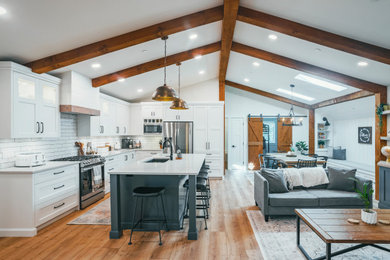 This is an example of a farmhouse kitchen in Vancouver.