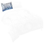 Laural Home - Laural Home Aquatic Seahorses and Sea Shells Standard Pillow Sham - Bring the coral reefs of Newport into your bedroom with Laural Home's "Aquatic Seahorses and Sea Shells" pillow sham. This calming ocean-themed design features seahorses and other sea creatures with distressed lettering against an off-white textured background. This unique, art-inspired bedding is digitally printed to create crisp, vibrant colors and images. Made to order in the USA.