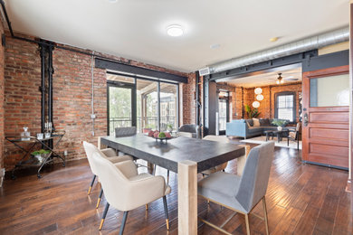Example of an urban dining room design in Omaha