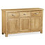 Traditional Sideboard, Oak Light Lacquered Solid Wood 3-Door and 3-Drawer